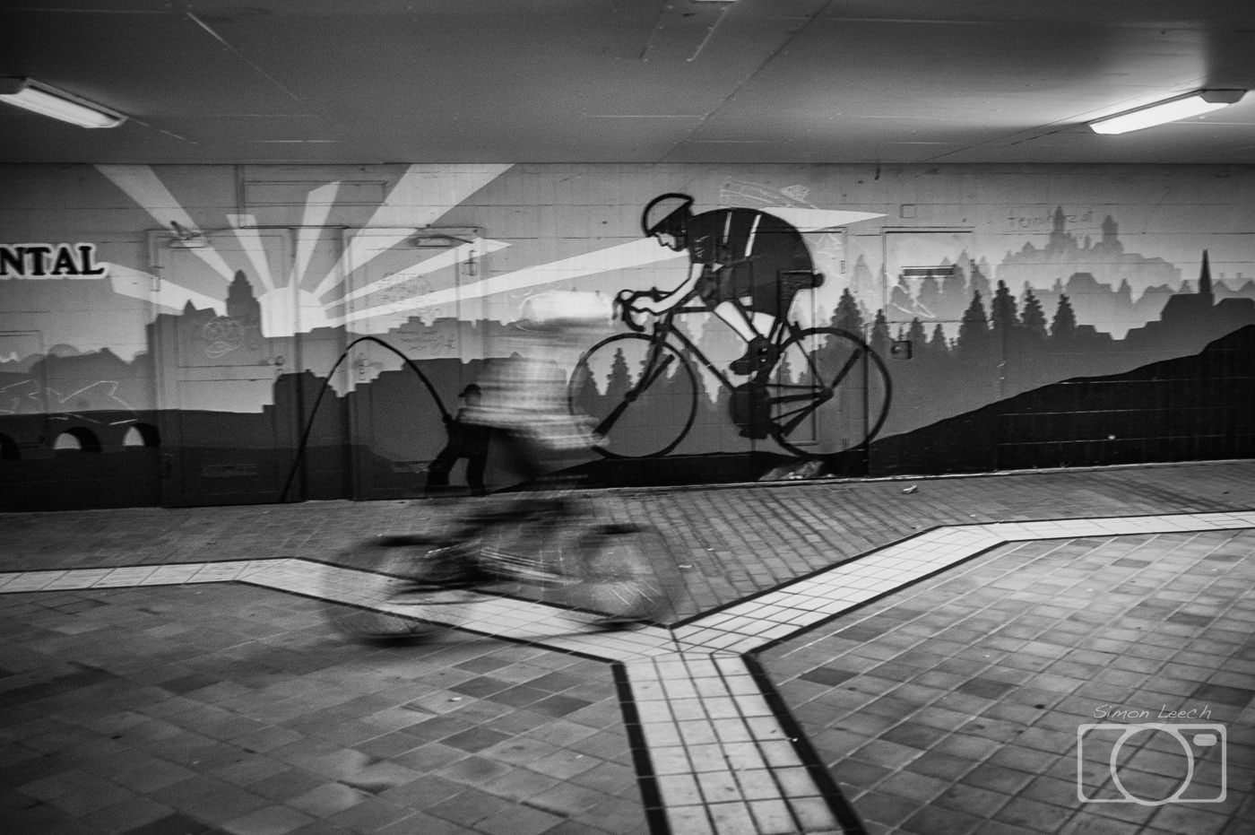 Biker in the underpass